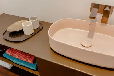 a bathroom sink sitting on top of a counter at RODELIJV in Ghent