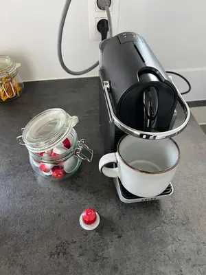 a mixer sitting on top of a counter next to a jar at Apartment with a view and parking in Brecht