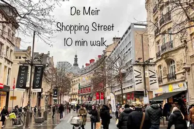 a crowd of people walking down a busy city street at Private studio in Antwerp in Antwerp