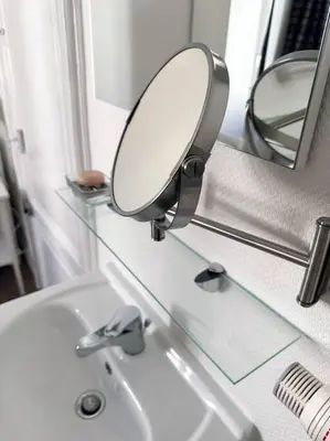 a mirror above a sink in a bathroom at Large Quiet Charming Rooms in House near Historic Gent Centre in Ghent