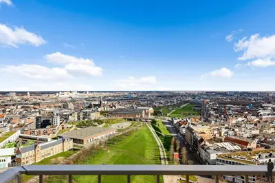 a view of a city from a balcony at Sky loft - Luxurious Penthouse - Antwerp 180 m² in Antwerp