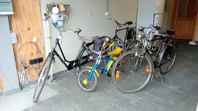 a group of bikes parked next to each other at An's Vakantiehuisje in Dessel