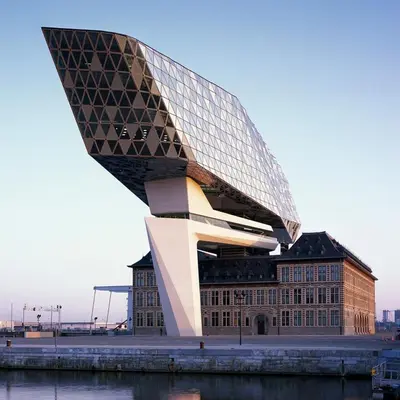 a building with a large elliptical building at The Wonder Shore in Antwerp