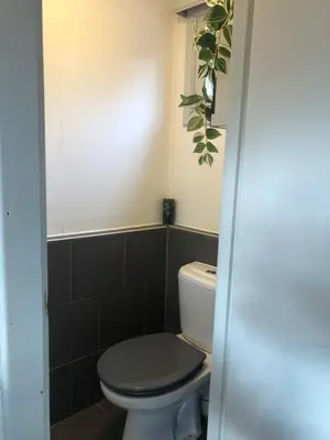 a bathroom with a toilet and a shower at The Zen Nest in Geel
