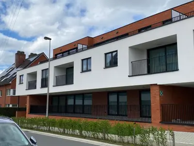a building with balconies on the side of it at Residentie Sluispark in Ghent