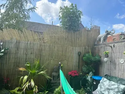 a garden with a fence at Jungle Magic Room near Atomium , Heyzel Stadium in Strombeek-Bever