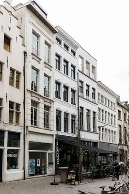 a group of tall buildings on a city street at Gorgeous getaway in the old city centre of Antwerp in Antwerp
