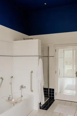 a bathroom with a tub and a shower and a tub at B&B Kasteel Den Tip in Arendonk
