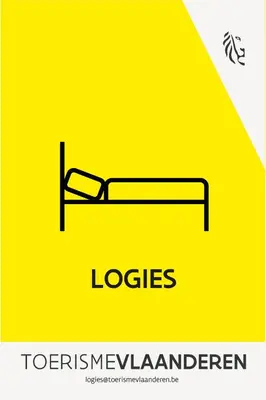 a yellow sign with a bunk bed with the word logs at J1 - Urban studio in Antwerp in Antwerp