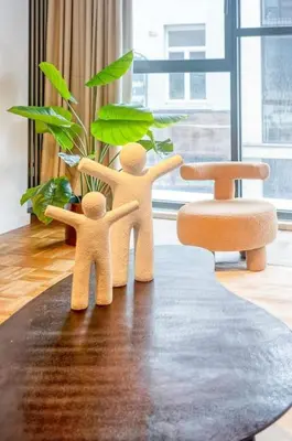 a group of people standing on top of a table at Smart and cosy 4P Apt in Antwerp with balcony in Antwerp