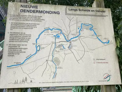 a sign with a map of a park at Green HOME Wieze in Wieze