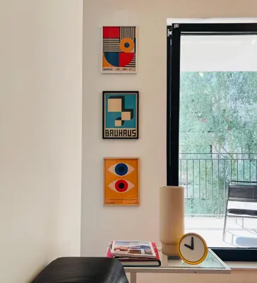 a living room with a table and a window at visit Brussels city in Brussels