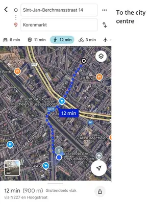 a screenshot of a cell phone with a map at Vakantiewoning Huis 14 in Mechelen