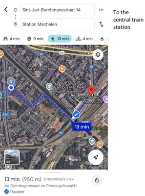 a screenshot of a cell phone with a map at Vakantiewoning Huis 14 in Mechelen