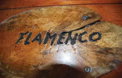 a wooden table with the word havana written on it at Flamenco in Wachtebeke