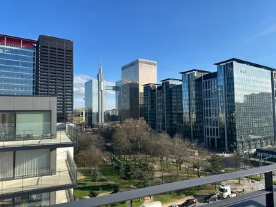a view of a city skyline with tall buildings at Two Bedroom Apartment with Amazing View in Center in Brussels