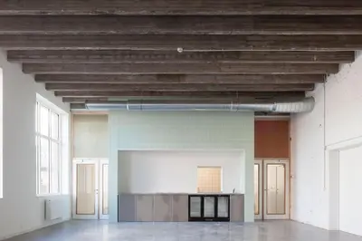 a large room with a table in the middle at Jeugdverblijfcentrum Schotte in Aalst