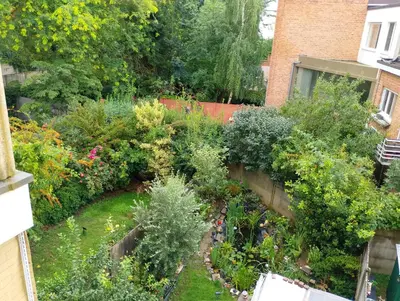 an overhead view of a garden with plants and trees at Luxurious 2 bedroom appartment in Antwerp