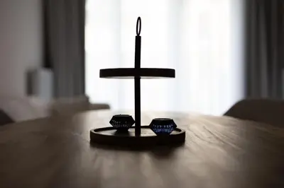 a small lamp sitting on top of a wooden table at Machelen in Machelen