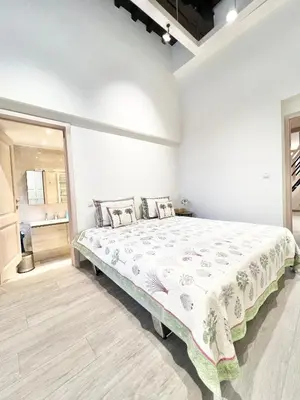 a white bedroom with a large bed in a room at Luxury on Rue Haute in Brussels