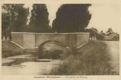 an old photo of a bridge over a river at Wahwo Baki in Wachtebeke