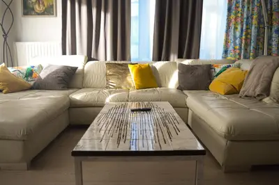 a living room with a couch and a coffee table at 1BR apt métro Hopital Erasme Bordet handicapt friendly in Brussels