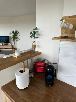 a room with a counter top with a room with a room at Air Bey Penthouse in Brussels