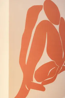 a painting of a person in orange at Modern 6-Guest Apartment in Central Antwerp in Antwerp