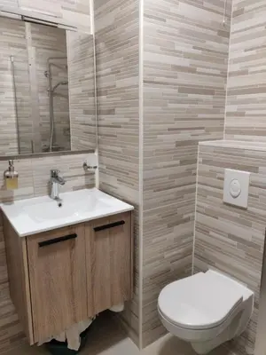 a bathroom with a toilet and a sink at Lisbethe in Brussels