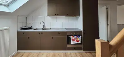 a kitchen with a sink and a counter top at Blu shell house in Brussels