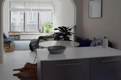 a kitchen with a bowl on top of a counter at Peaceful retreat in Brussels