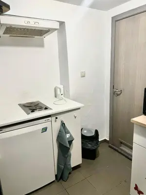 a kitchen with a stove and a counter top at Brussels center city appartement in Brussels