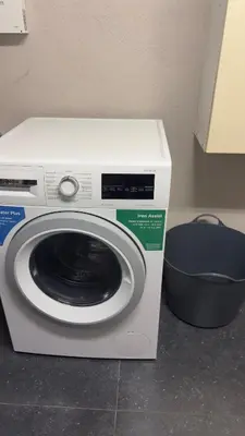 a washing machine with a bowl on top of it at House with 5 bedrooms near Brussels in Wemmel