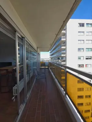 an empty balcony of an office building at Bxl central with city views in Brussels
