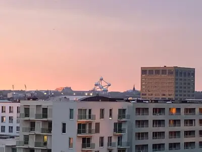 a view of a city skyline with buildings at Bxl central with city views in Brussels