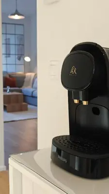 a coffee maker sitting on top of a counter at Highgarden - warm & cozy in Brussels