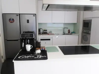a kitchen with a coffee maker on a counter at Meerdaal in Oud-Heverlee