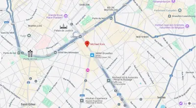 a map with a red dot on it at Place Stéphanie - Avenue Louise - Bruxelles Centre in Brussels