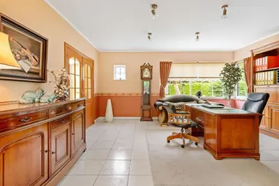 a home office with a desk and a chair at thomas van der vekenlaan in Brecht