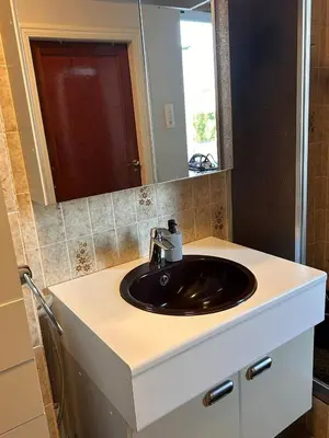a bathroom with a sink and a mirror at Dream Home For Tomorrowland in Boom