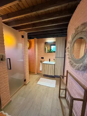 a bathroom with a sink and a mirror at Sensi Waters in Duffel