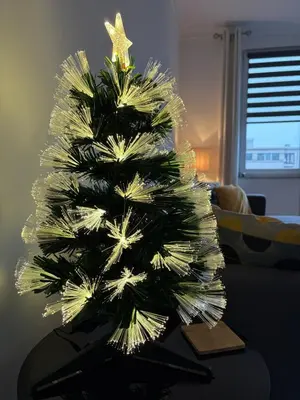 a christmas tree sitting on top of a table at Studio 30 Pied a terre in Brussels