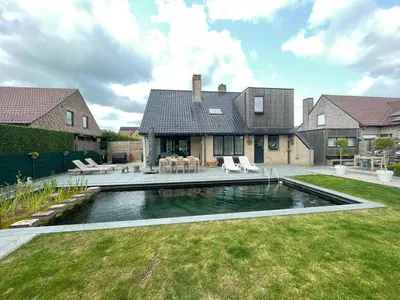 a house with a swimming pool in the yard at Q Studio Green in Herzele