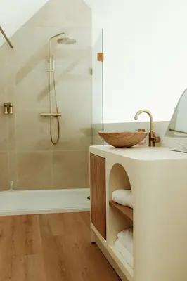 a bathroom with a sink and a shower at Studio & Stay Loft in Ghent