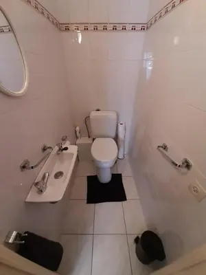 a white bathroom with a toilet and a sink at Mazzimmo Boom in Boom