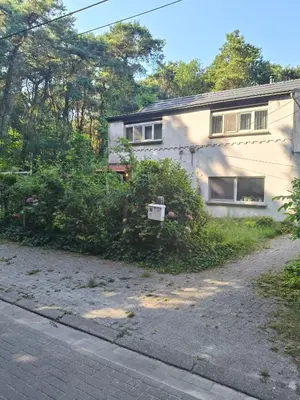 a house with bushes in front of it at De roze kamer in Mol