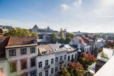 a view of a city with buildings at Brussels St Gilles Elegant residence in Brussels