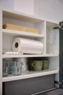 a roll of paper towels on a shelf in a kitchen at Apartment Combaz 4 in Mellet