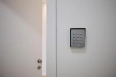 an open door with a remote control on it at Apartment La Barrière 6 in Brussels