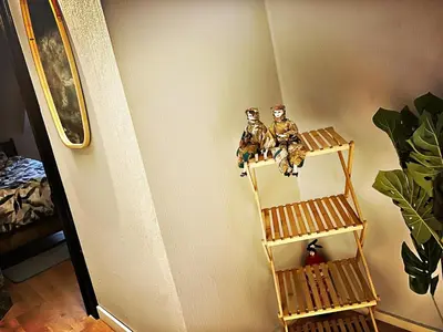 two toy soldiers sitting on a shelf in a room at De Zweverik in Dessel